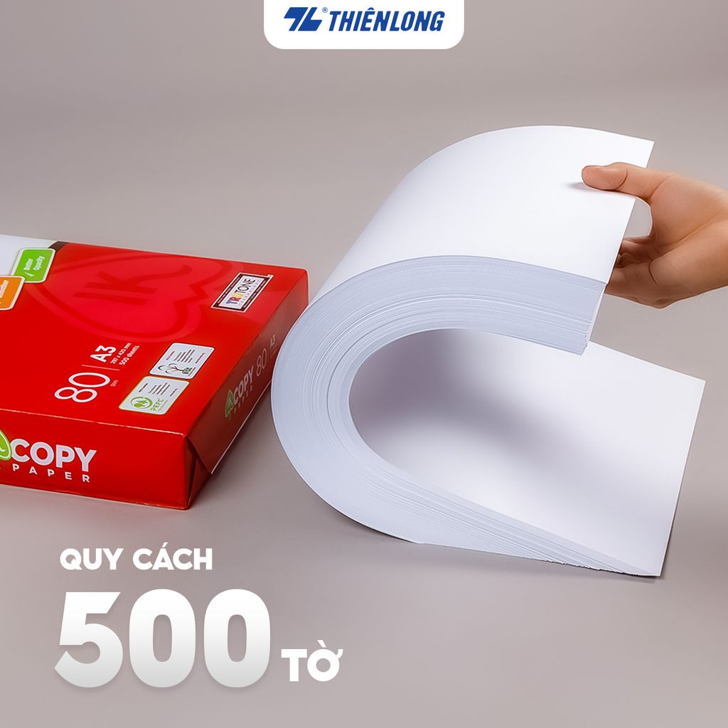Ream giấy A3 80 gsm IK Copy (500 tờ) - Hàng nhập khẩu Indonesia
