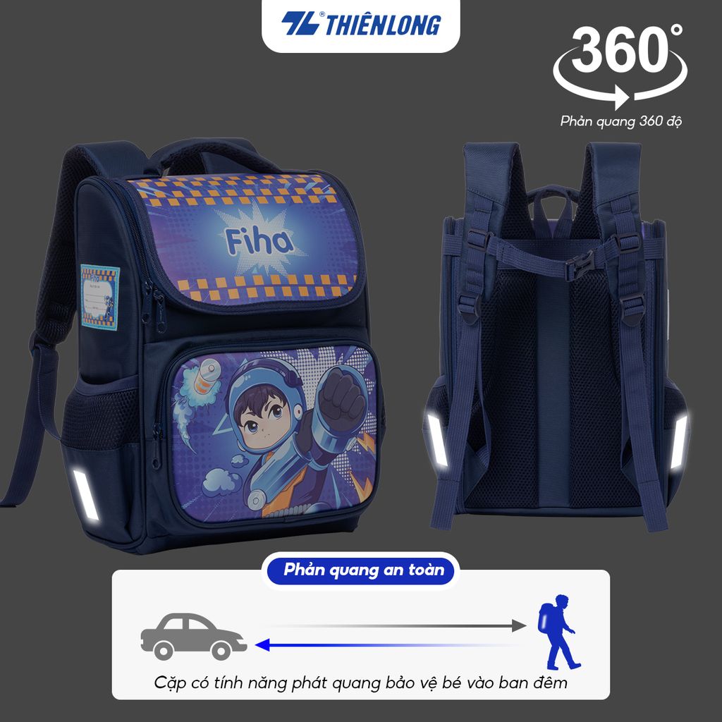 Cặp chống gù - Balo học sinh AkooLand Thiên Long BP-022/AK - Đệm mút dày dặn hơn