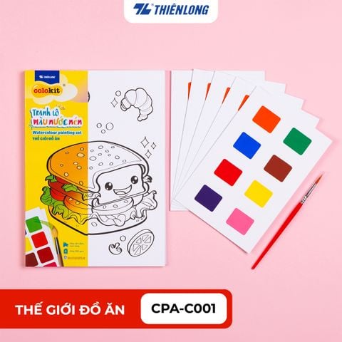 Tranh tập tô màu nước dạng nén - Watercolour Painting Set Thiên Long Colokit