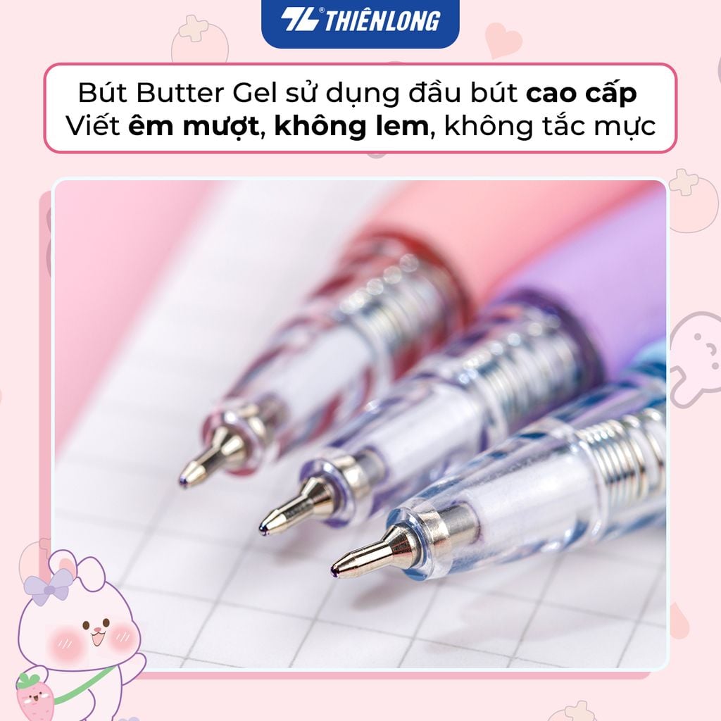 Combo 5/10/20 Bút gel B - Glubby Butter Gel Thiên Long GELB-046 - Mực Xanh