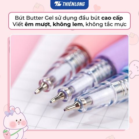 Combo 5/10/20 Bút gel B - Glubby Butter Gel Thiên Long GELB-046 - Mực Xanh