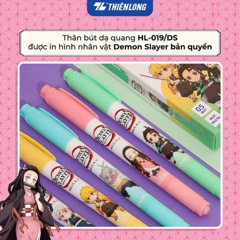 Hộp 5 bút dạ quang màu Pastel Thiên Long HL-019/DS - Phiên bản Demon Slayer