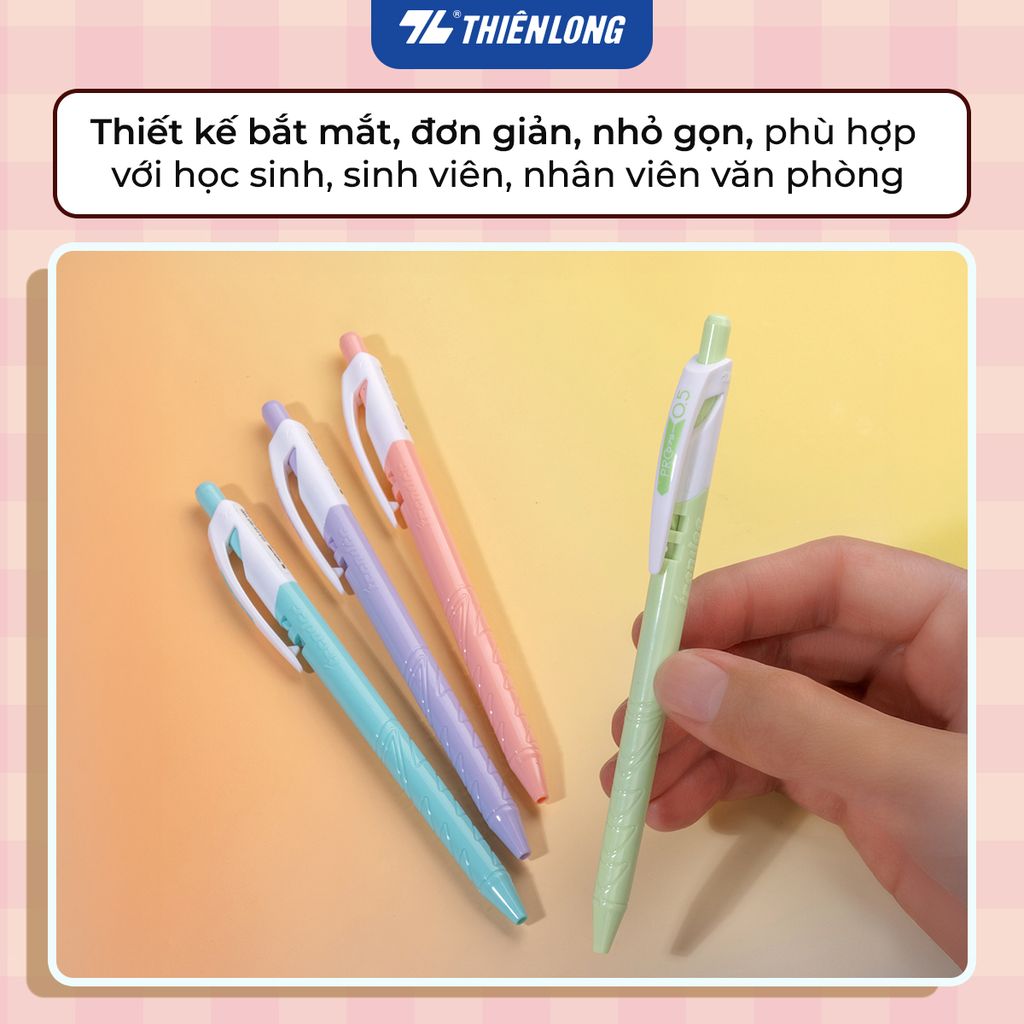 Combo 20 Bút gel B - Butter Gel PRO-079 Thiên Long GELB-018 - Premium Tip viết êm, trơn - Mực Xanh - Màu thân ngẫu nhiên