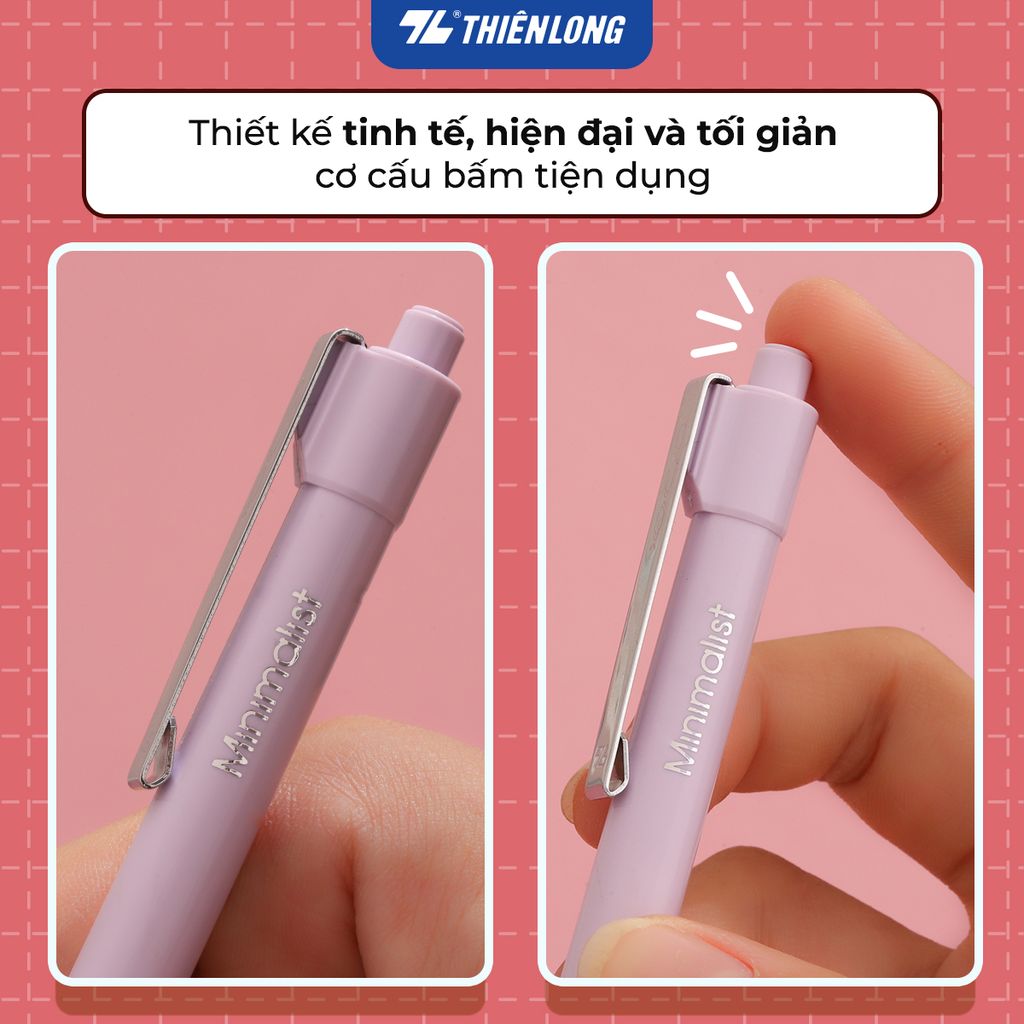 Bút gel B - Minimalist Butter Gel Thiên Long - Premium tip - Mực Xanh - Màu thân ngẫu nhiên