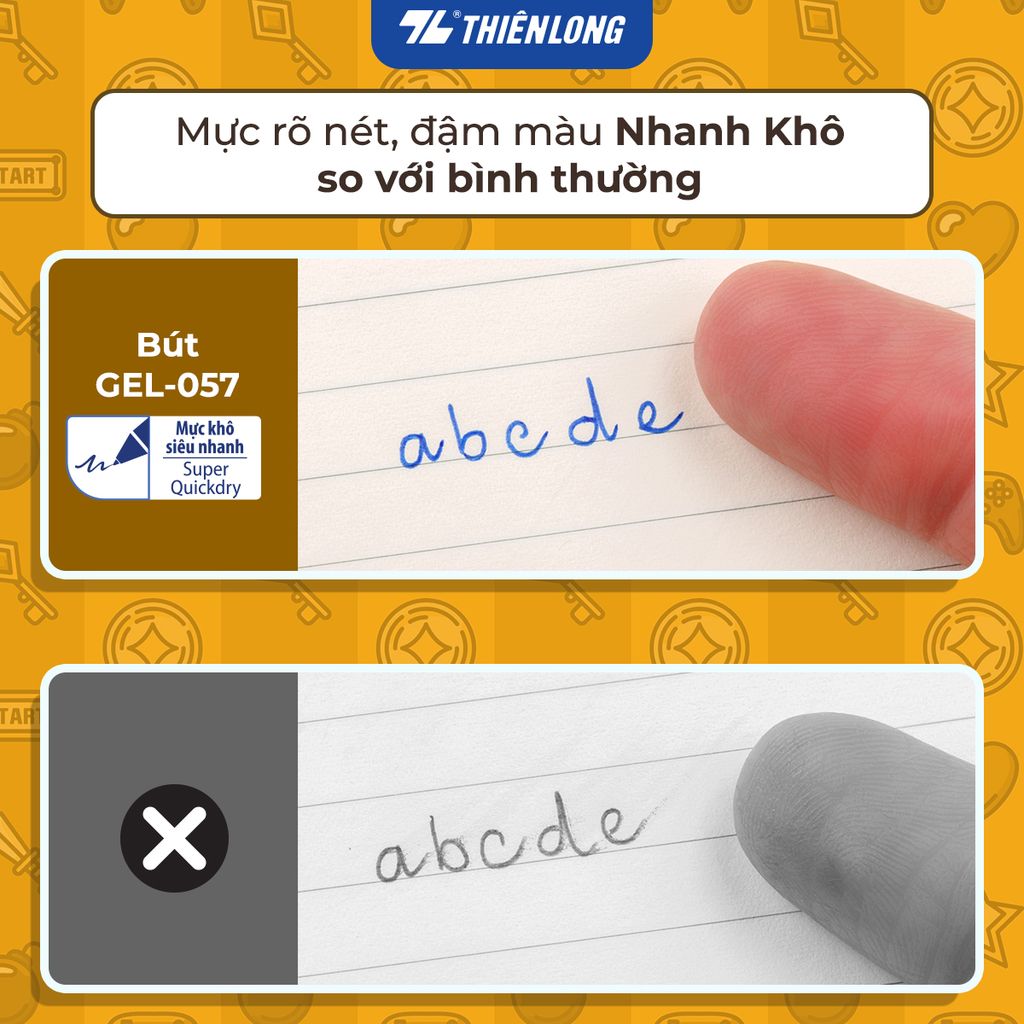 Combo 5/10/20 Bút gel Quick Dry Thiên Long GEL-057 - Mực khô siêu nhanh