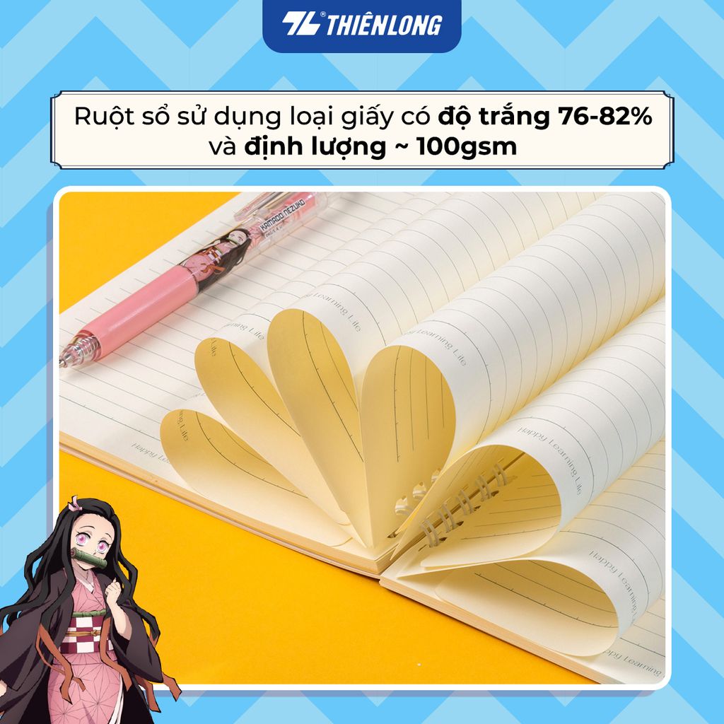 Sổ lò xo đường kẻ ngang A5 nhân vật Demon Slayer Thiên Long MB-023/DS -