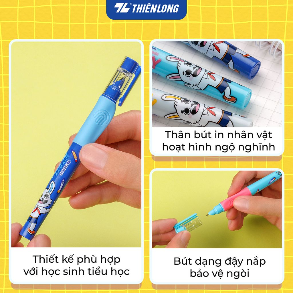 Combo 5/10/20 bút máy CHiPY Thiên Long FTC-020 - Ngòi trơn, êm với ống mực tặng kèm