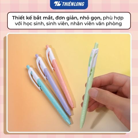 Bút gel B - Butter Gel PRO-079 Thiên Long GELB-018 - Premium Tip viết êm, trơn - Mực Xanh - Màu thân ngẫu nhiên