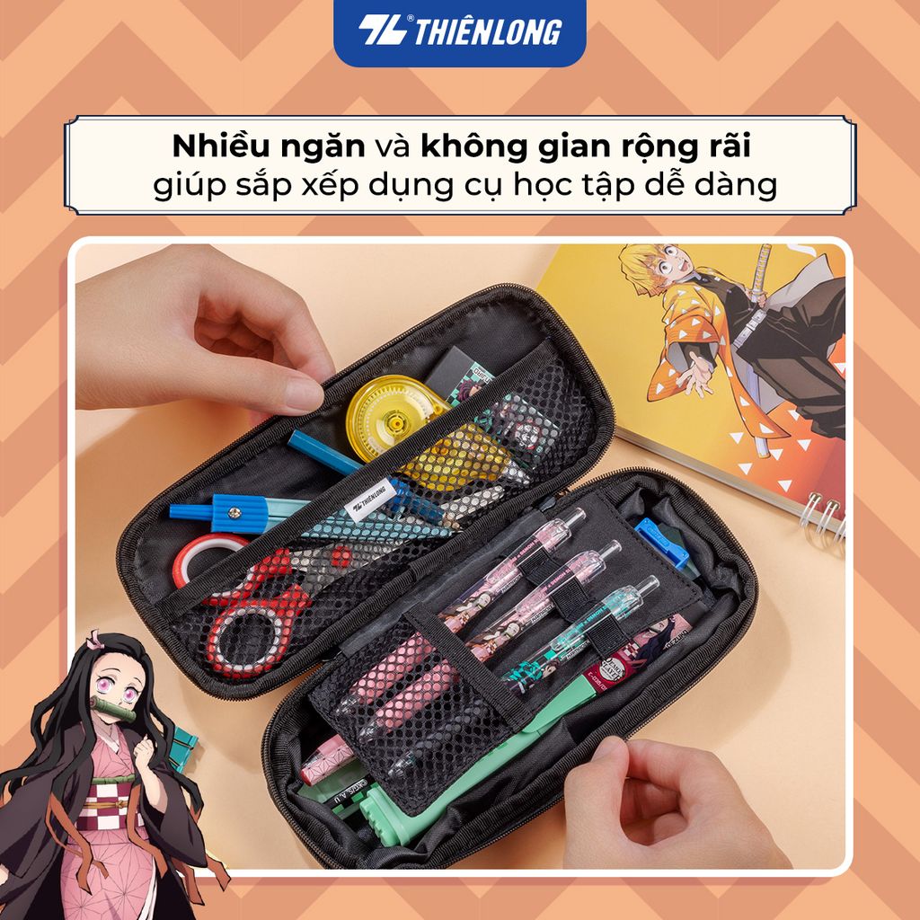 Túi bóp đựng bút viết nhân vật Demon Slayer Thiên Long PCA-022/DS