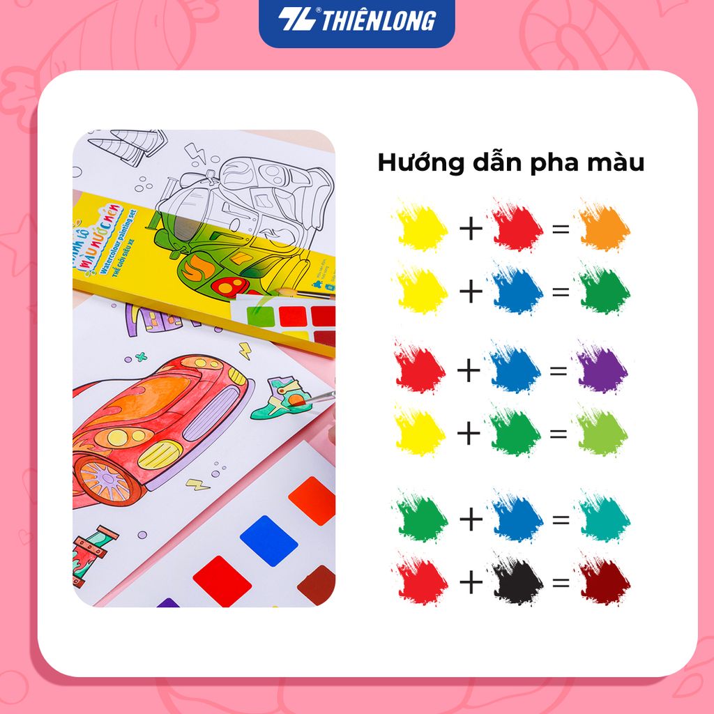 Tranh tập tô màu nước dạng nén - Watercolour Painting Set Thiên Long Colokit