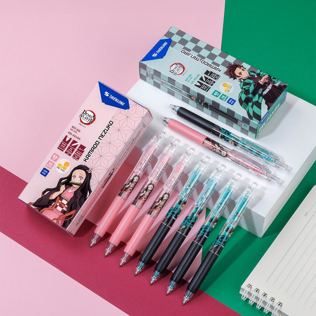 Bút gel Quick Dry Thiên Long Gel-033/DS Phiên bản đặc biệt Demon Slayer  - Mực khô siêu nhanh