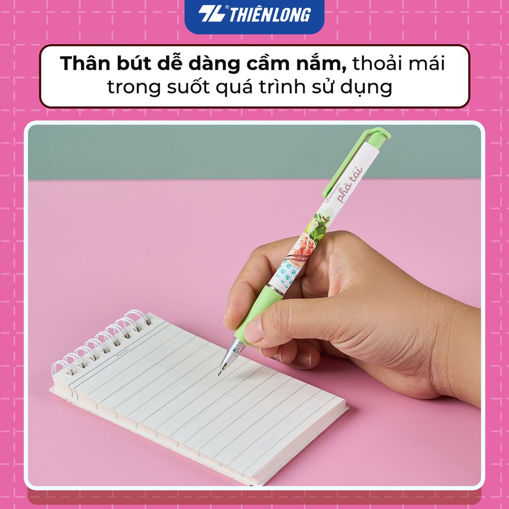 Combo 20 Bút gel B - Buttersmooth Gel Thiên Long GELB-033 - Premium Tip viết êm, trơn - Mực Xanh - Phiên bản Cơm tấm, Bánh mì, Phở tái