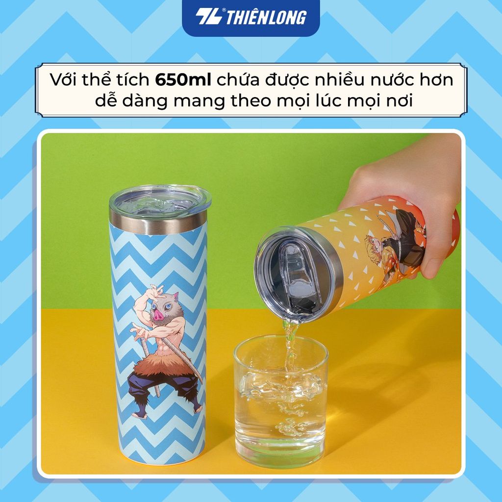 Ly giữ nhiệt 650ml nhân vật Demon Slayer Thiên Long TC-001/DS