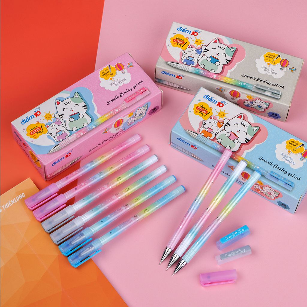 Combo 20 Bút gel Smooth Flowing Gel Ink Thiên Long Điểm 10 TP-GEL039
