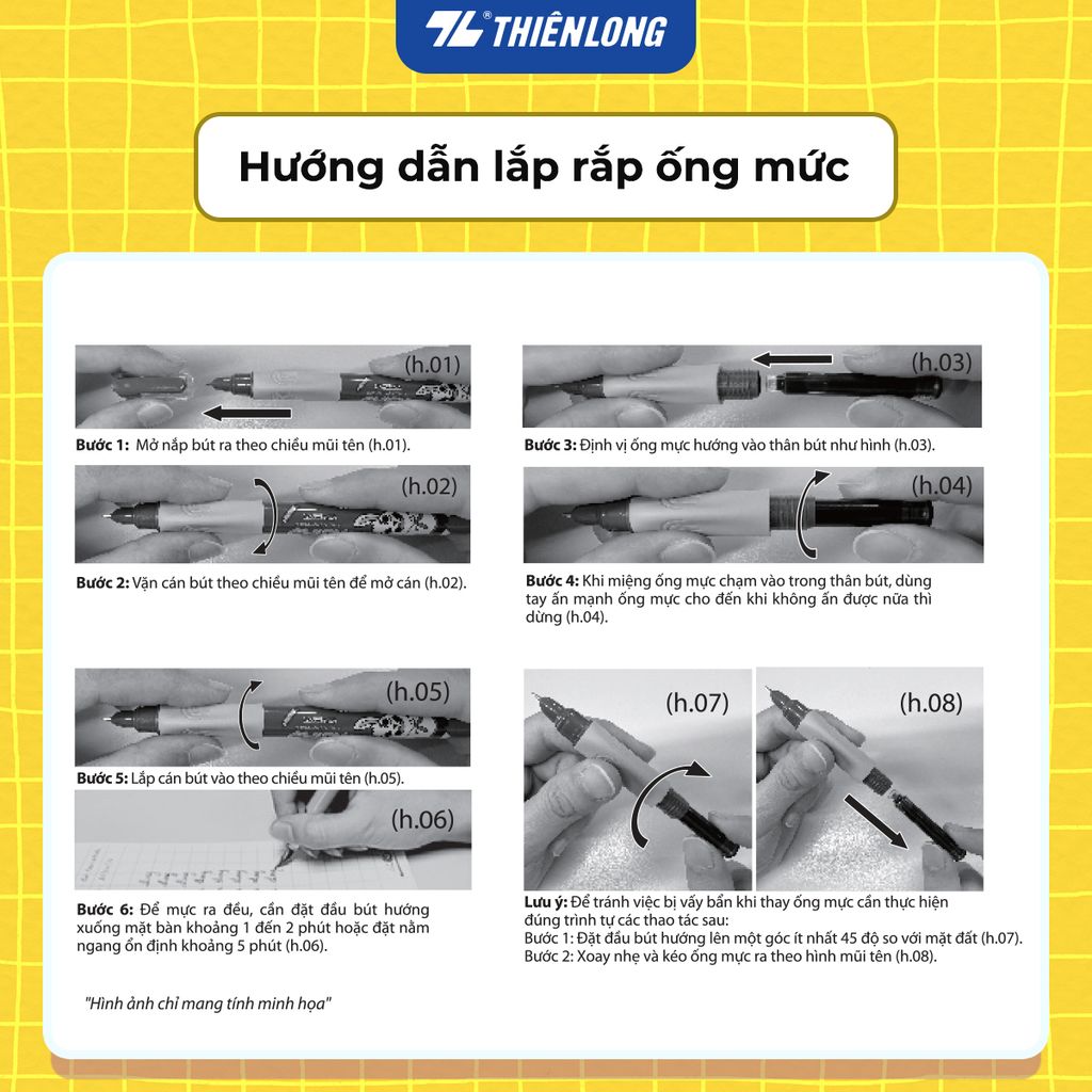 Combo 5/10/20 bút máy CHiPY Thiên Long FTC-020 - Ngòi trơn, êm với ống mực tặng kèm