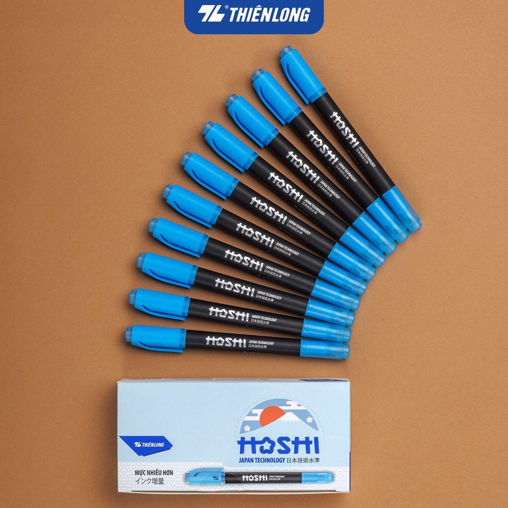 Combo 10 Bút dạ quang Hoshi Thiên Long HL-018/HS - Công nghệ Nhật Bản