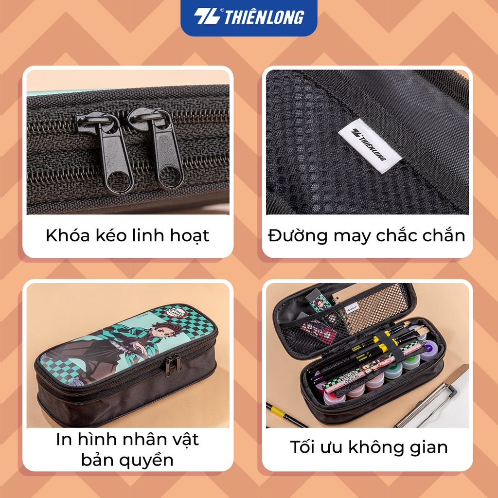 Túi bóp đựng bút viết nhân vật Demon Slayer Thiên Long PCA-022/DS