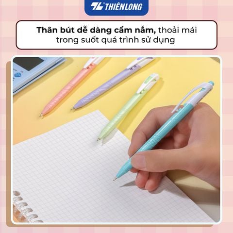 Bút gel B - Butter Gel PRO-079 Thiên Long GELB-018 - Premium Tip viết êm, trơn - Mực Xanh - Màu thân ngẫu nhiên