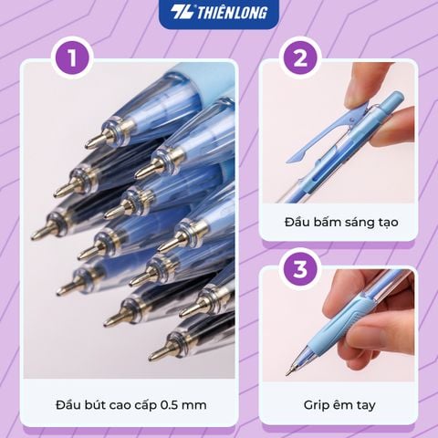 Combo 5/10/20 Bút gel B - Minimalist Butter Gel Thiên Long GELB-023