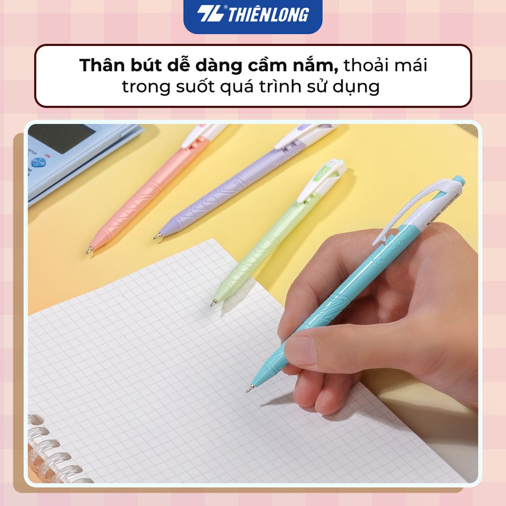 Combo 20 Bút gel B - Butter Gel PRO-079 Thiên Long GELB-018 - Premium Tip viết êm, trơn - Mực Xanh - Màu thân ngẫu nhiên