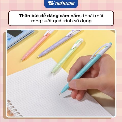 Combo 20 Bút gel B - Butter Gel PRO-079 Thiên Long GELB-018 - Premium Tip viết êm, trơn - Mực Xanh - Màu thân ngẫu nhiên