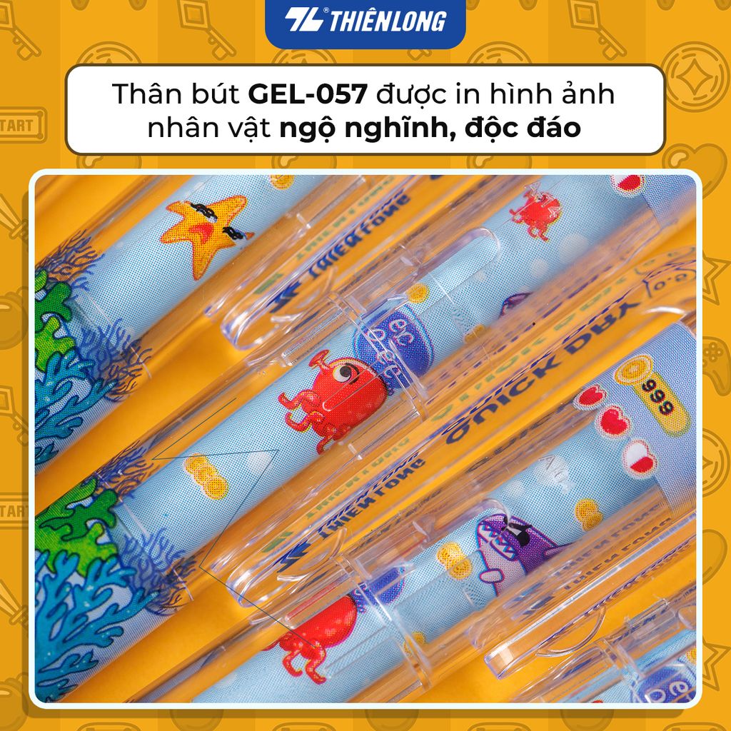 Combo 5/10/20 Bút gel Quick Dry Thiên Long GEL-057 - Mực khô siêu nhanh