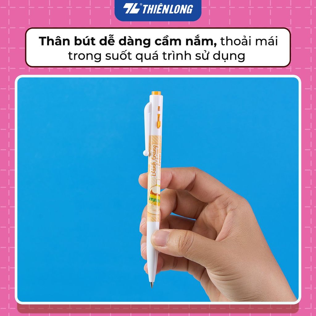 Bút gel B - Buttersmooth Gel Thiên Long GELB-034 - Premium Tip viết êm, trơn - Mực Xanh - Phiên bản Bánh tráng trộn, Bánh tráng nướng, Gỏi cuốn
