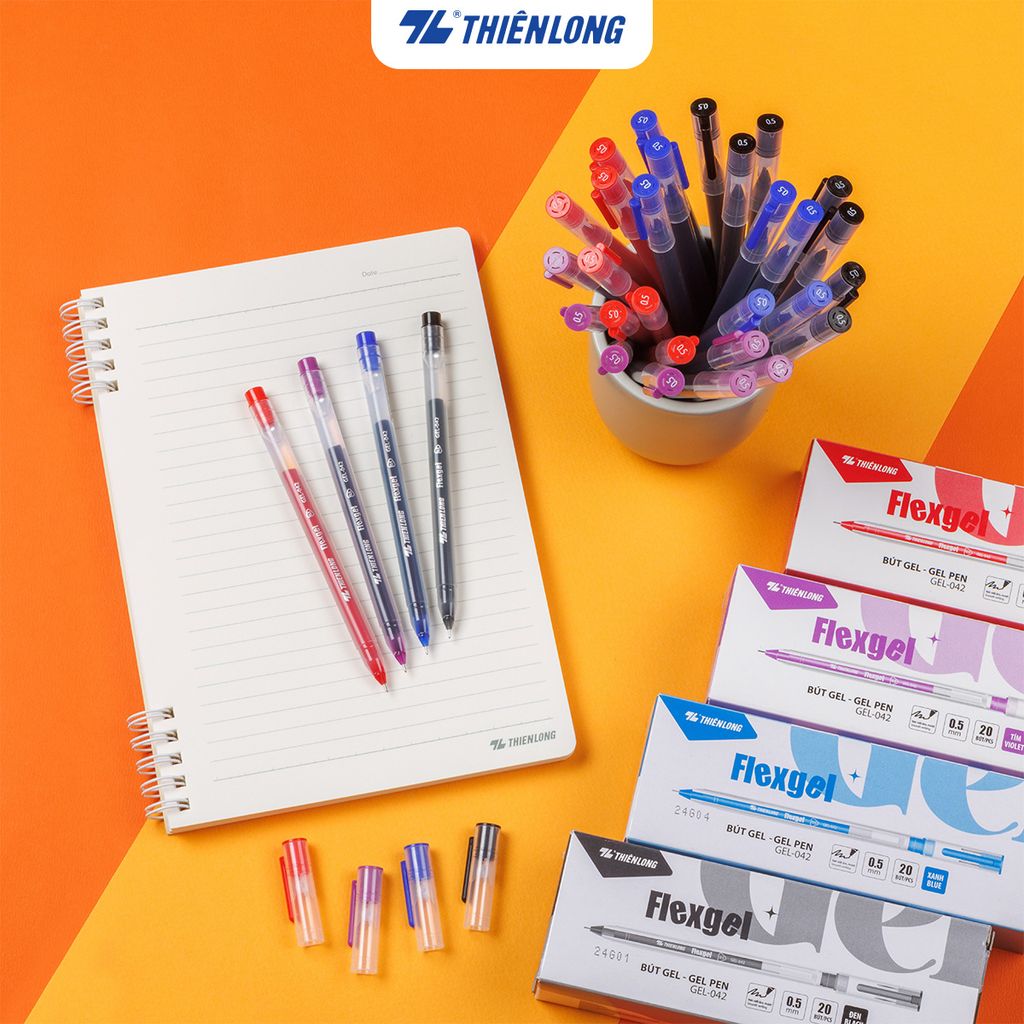 Bút mực gel khô nhanh - nét viết êm mượt Flexgel Thiên Long GEL-042 - Dành cho Văn Phòng Sinh Viên Học sinh