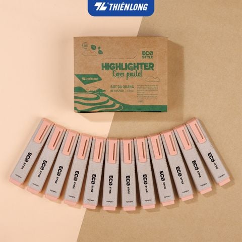 Combo 12 bút dạ quang màu pastel - Eco Style Highlighter Thiên Long HL-015/ECO - Photocopy không làm mất nét chữ bên dưới