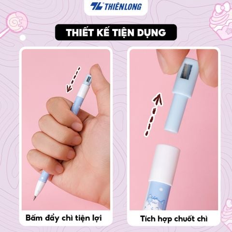 Bút chì bấm Thiên Long PC-029 - Tích hợp chuốt chì trên thân bút - Màu thân ngẫu nhiên