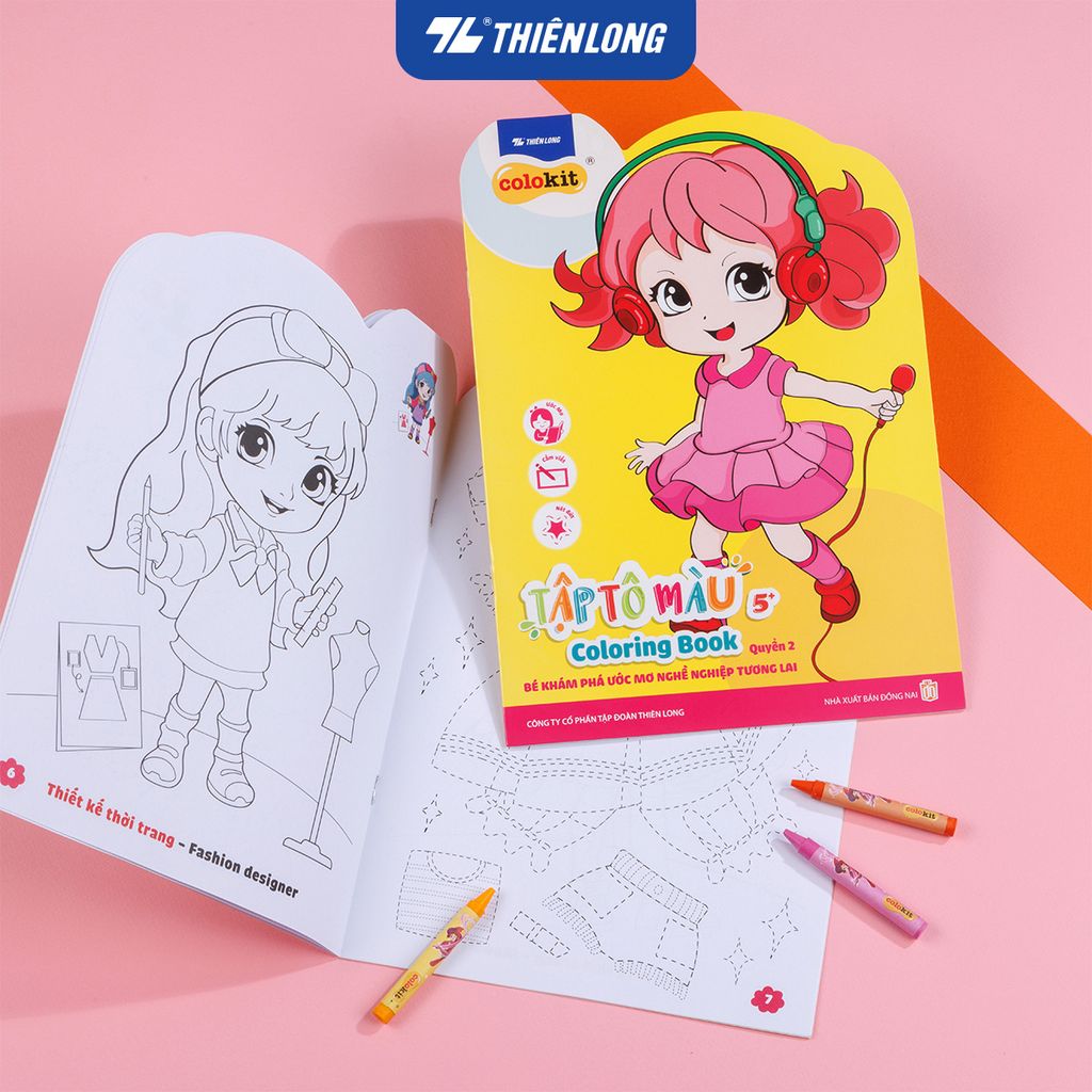 Tập tô màu - Coloring Book Thiên Long Colokit - Dành cho bé 3-6 tuổi