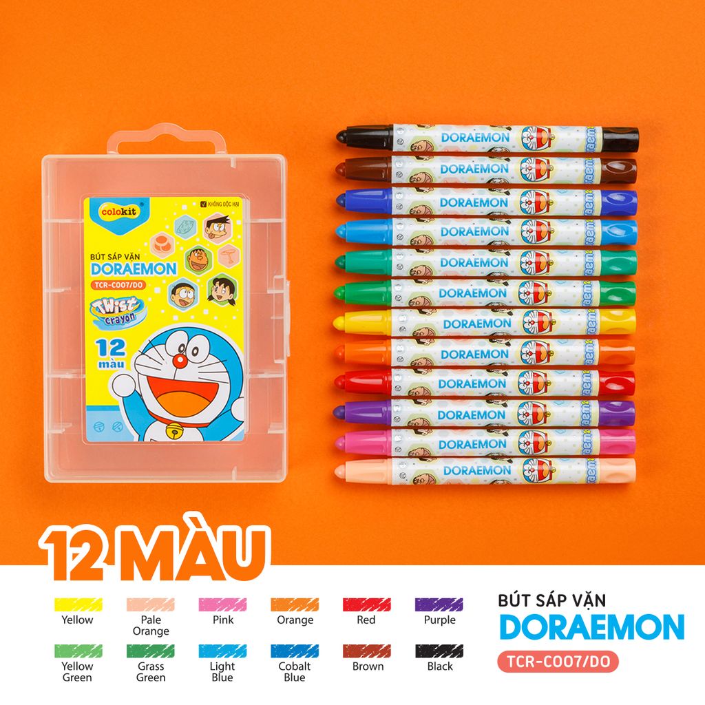 Bút sáp vặn 12 màu Thiên Long Colokit TCR-C007/DO