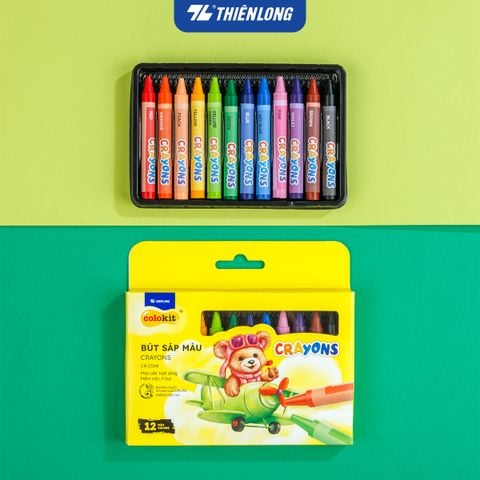 Bút sáp 12/18 màu Thiên Long Colokit - Màu sắc tươi sáng Phủ đều màu Bền màu