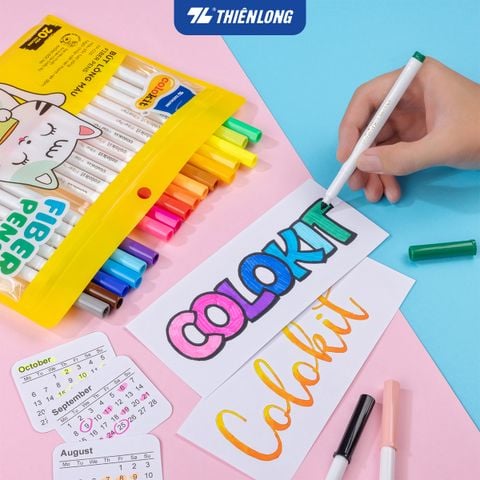 Bút lông màu Fiber Pen Colokit FP-C03 - Tặng bộ tranh 3D