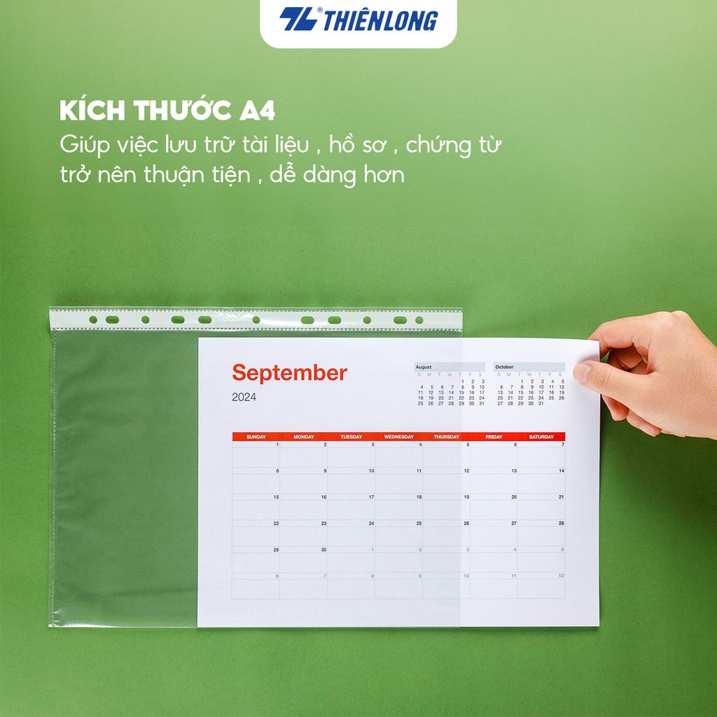 Bìa lỗ không viền A4 Flexoffice FO-CS02