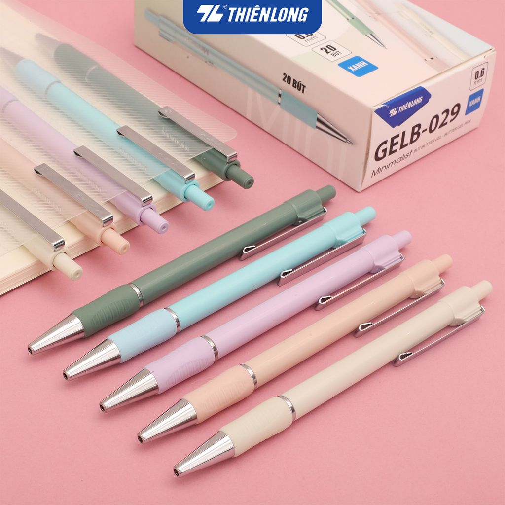 Bút gel B - Minimalist Butter Gel Thiên Long - Premium tip - Mực Xanh - Màu thân ngẫu nhiên