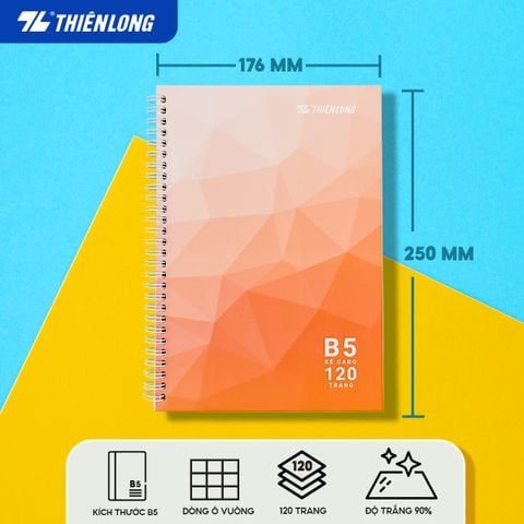 Sổ lò xo đường kẻ caro B5 Thiên Long MB-016- Màu ngẫu nhiên
