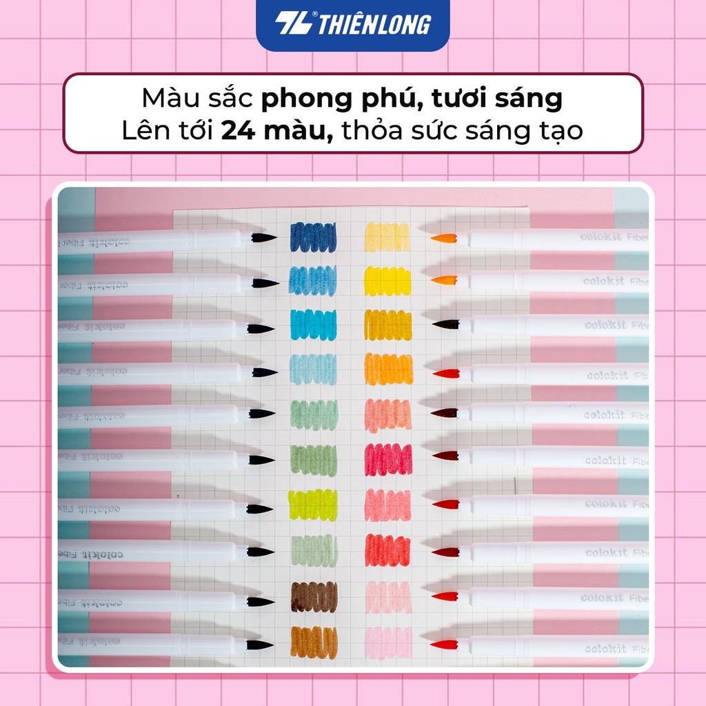 Bút lông 5/12/24 màu Morandi đầu Brush Thiên Long Colokit