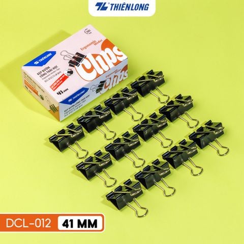 Hộp 12 kẹp bướm công thái học Thiên Long - Ergonomic Binder Clips - Lực bấm nhẹ hơn - Nhiều kích thước lựa chọn