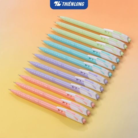 Combo 20 Bút gel B - Butter Gel PRO-079 Thiên Long GELB-018 - Premium Tip viết êm, trơn - Mực Xanh - Màu thân ngẫu nhiên