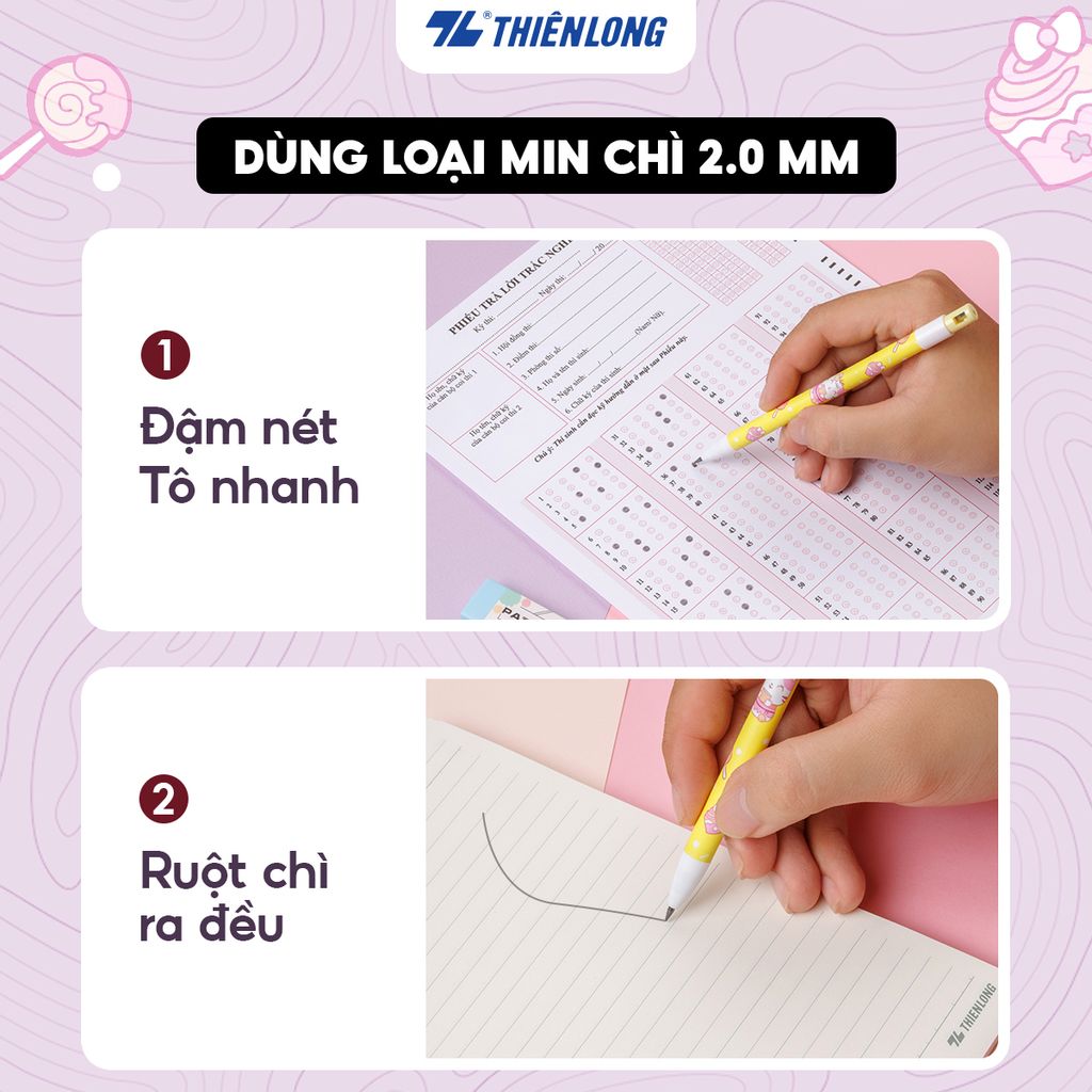 Bút chì bấm Thiên Long PC-029 - Tích hợp chuốt chì trên thân bút - Màu thân ngẫu nhiên