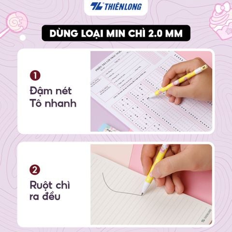 Bút chì bấm Thiên Long PC-029 - Tích hợp chuốt chì trên thân bút - Màu thân ngẫu nhiên