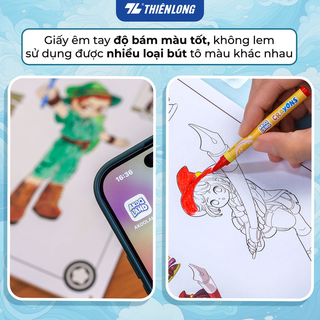 Bộ tập tô màu tương tác 3D Thiên Long Colokit COB-C034/AK - Nhân vật Akooland thế giới học cụ thần kỳ