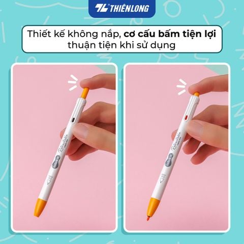 Bút lông 6/12 màu dạng bấm Retractable Fiber Pens Classic Thiên Long Colokit - 0.6mm