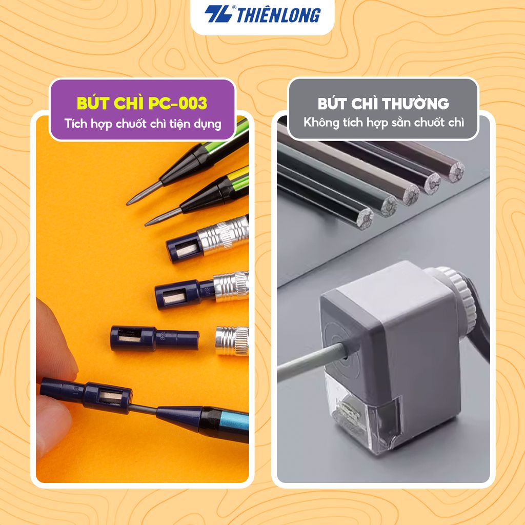 Bút chì bấm Mechanical Thiên Long PC-003 2mm