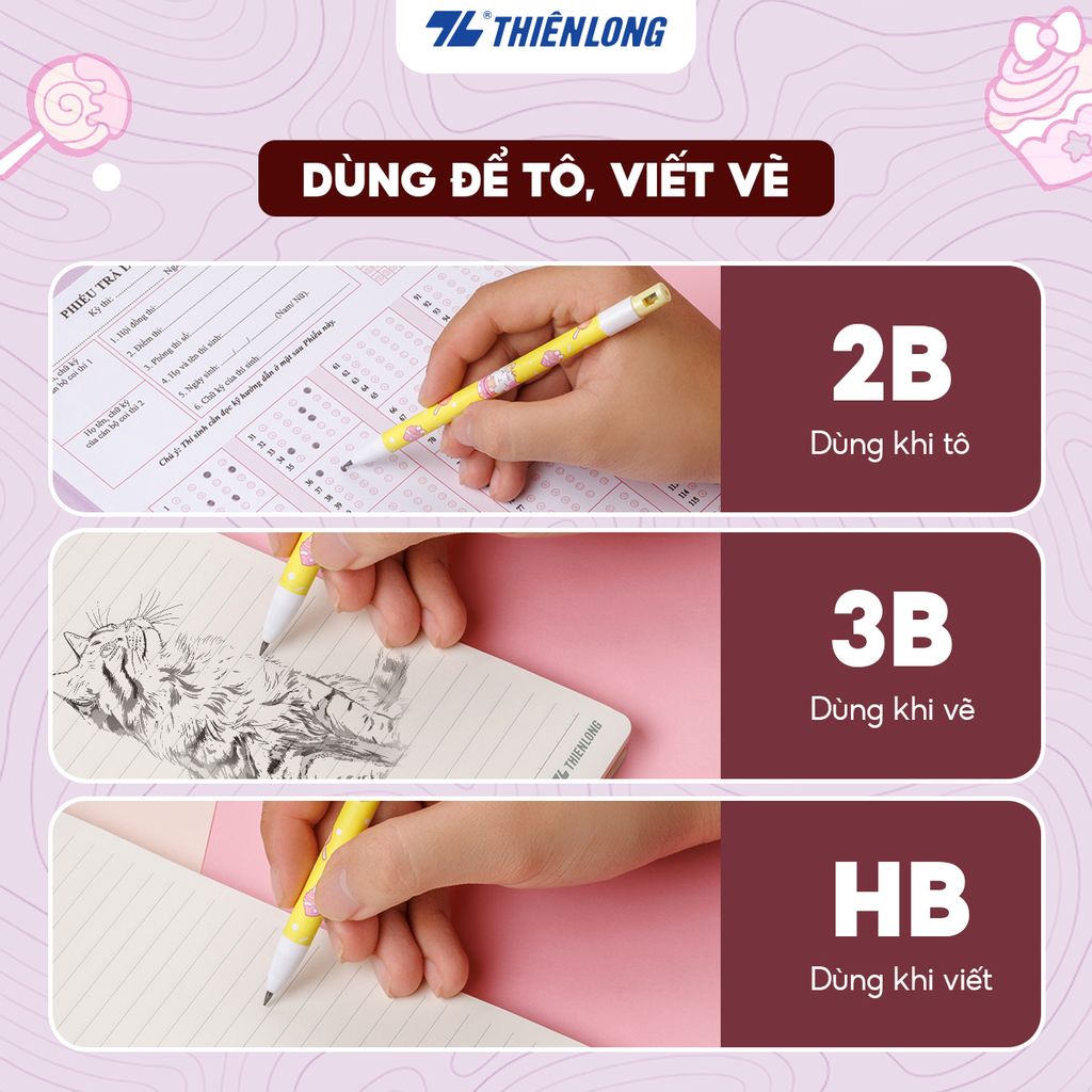 Bút chì bấm Thiên Long PC-029 - Tích hợp chuốt chì trên thân bút - Màu thân ngẫu nhiên