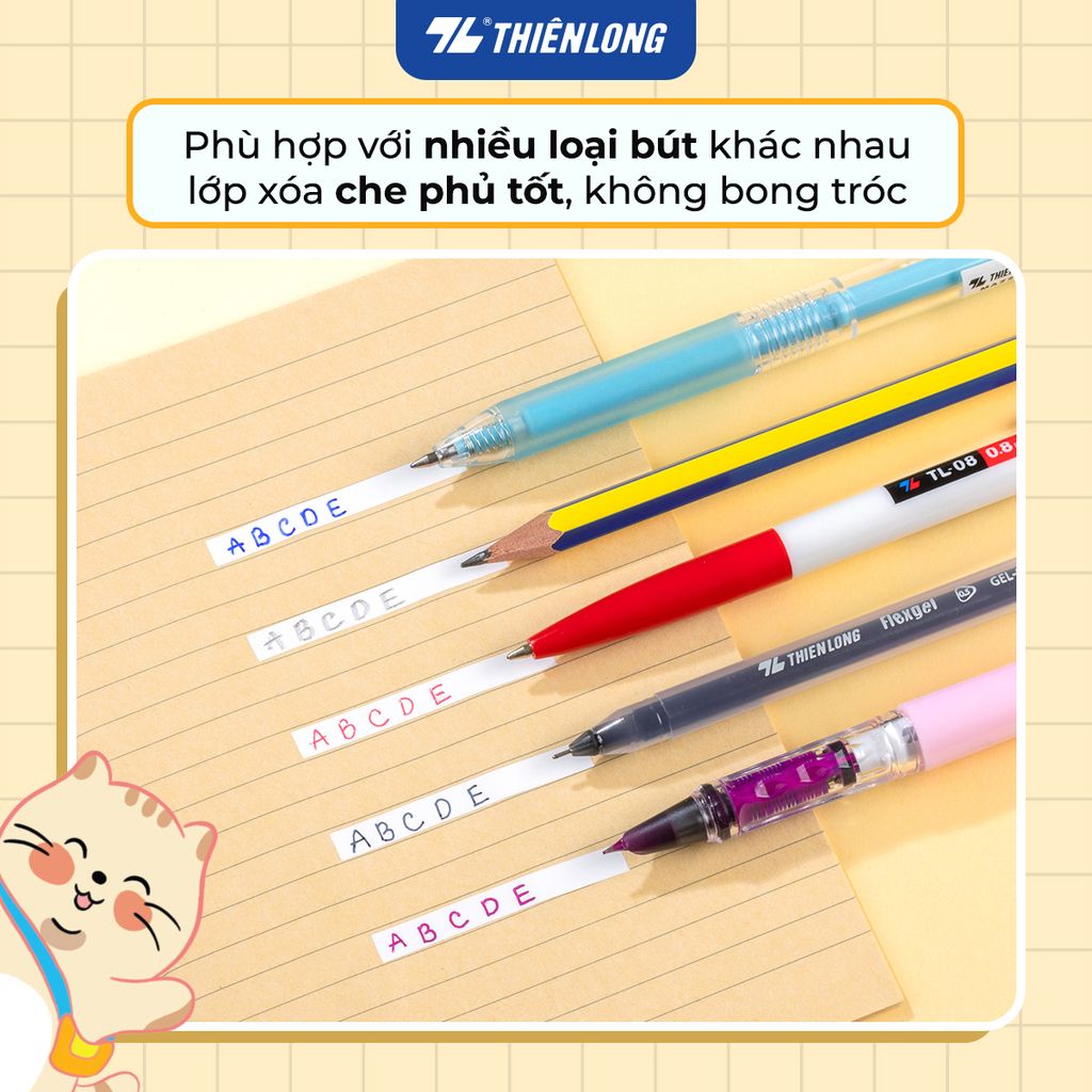 Bút xóa kéo - Correction Tape Thiên Long - Khô siêu nhanh Viết được ngay sau khi xóa