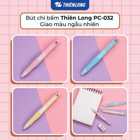 Bút chì bấm Thiên Long PC-032 - Tích hợp chuốt chì trên thân bút - Màu thân ngẫu nhiên