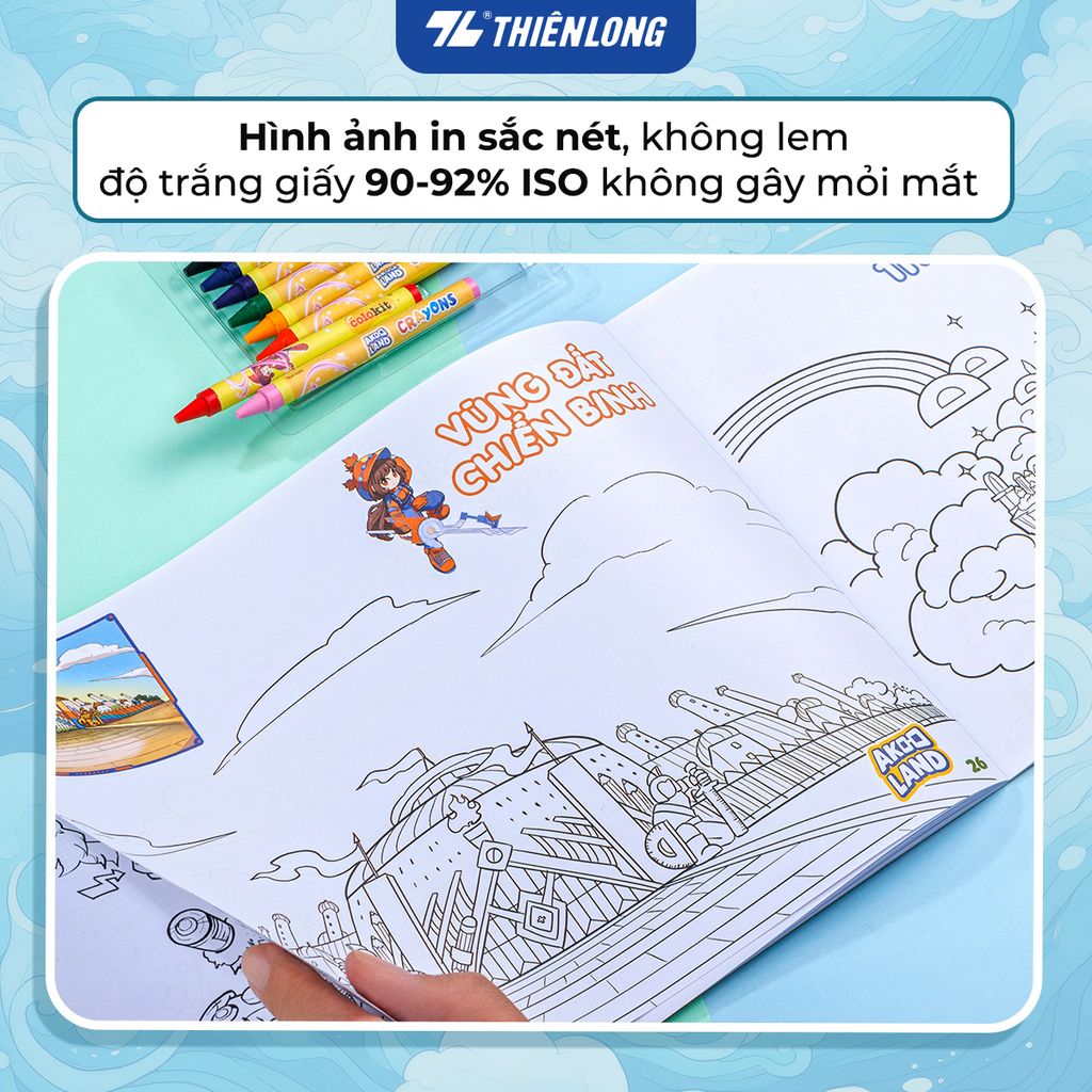 Bộ tập tô màu tương tác 3D Thiên Long Colokit COB-C034/AK - Nhân vật Akooland thế giới học cụ thần kỳ