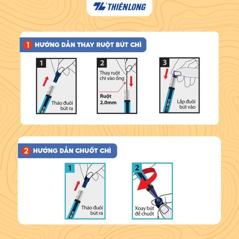 Combo 20 Bút chì bấm Mechanical Thiên Long PC-003 2mm